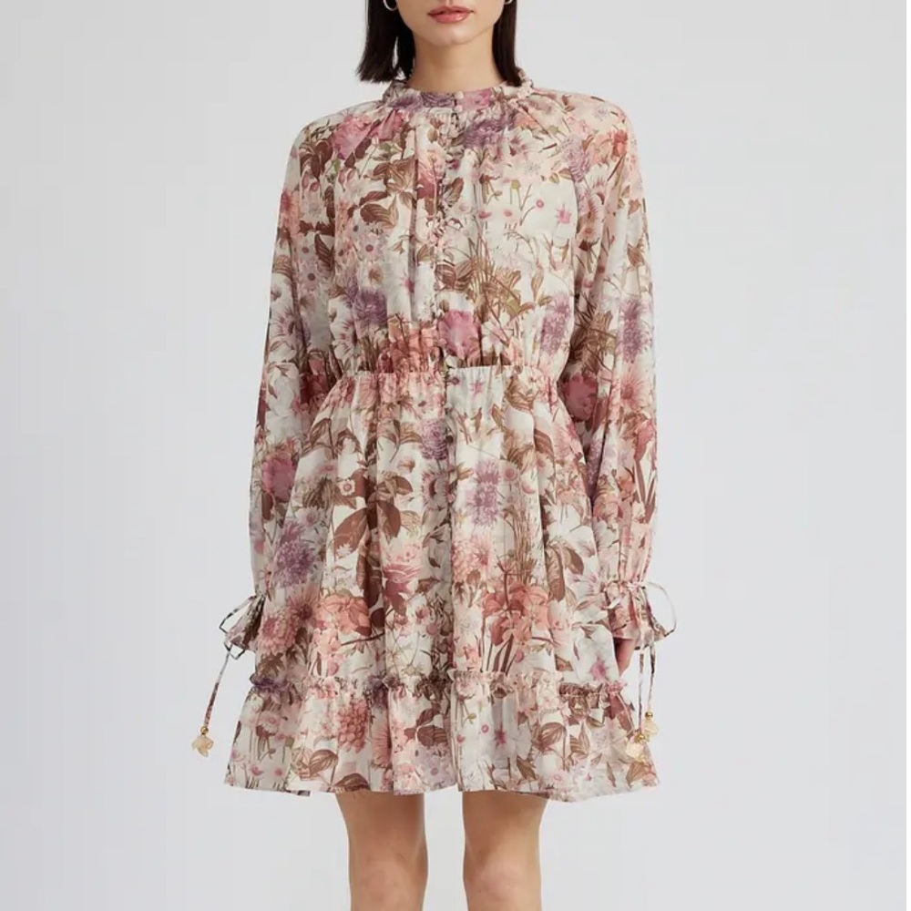 En Saison Amoret Floral Long Sleeve Minidress Size Small